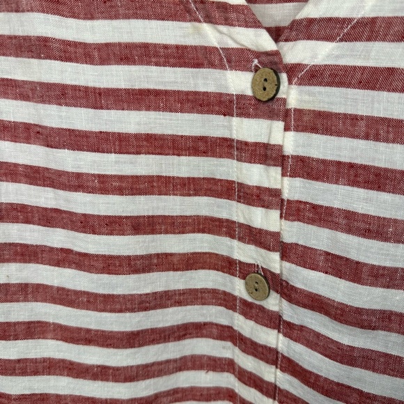 Rachel Zoe Red and White Striped Blouse 100% Linen Size Large GUC - Picture 2 of 6